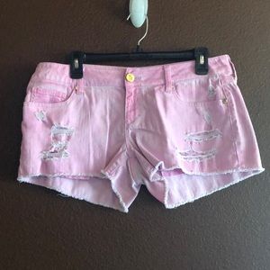 Decree pink distressed shorts
